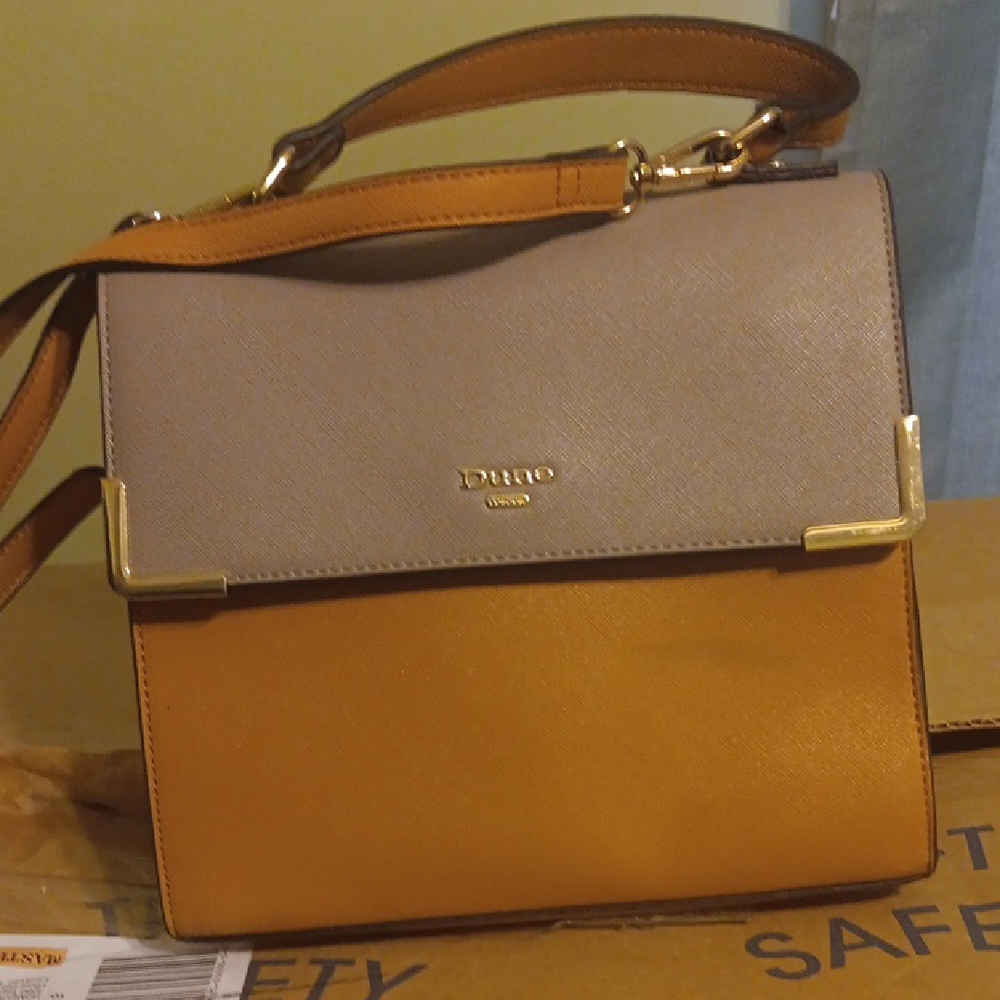 Dune London Tan and Gray Crossbody Bag
